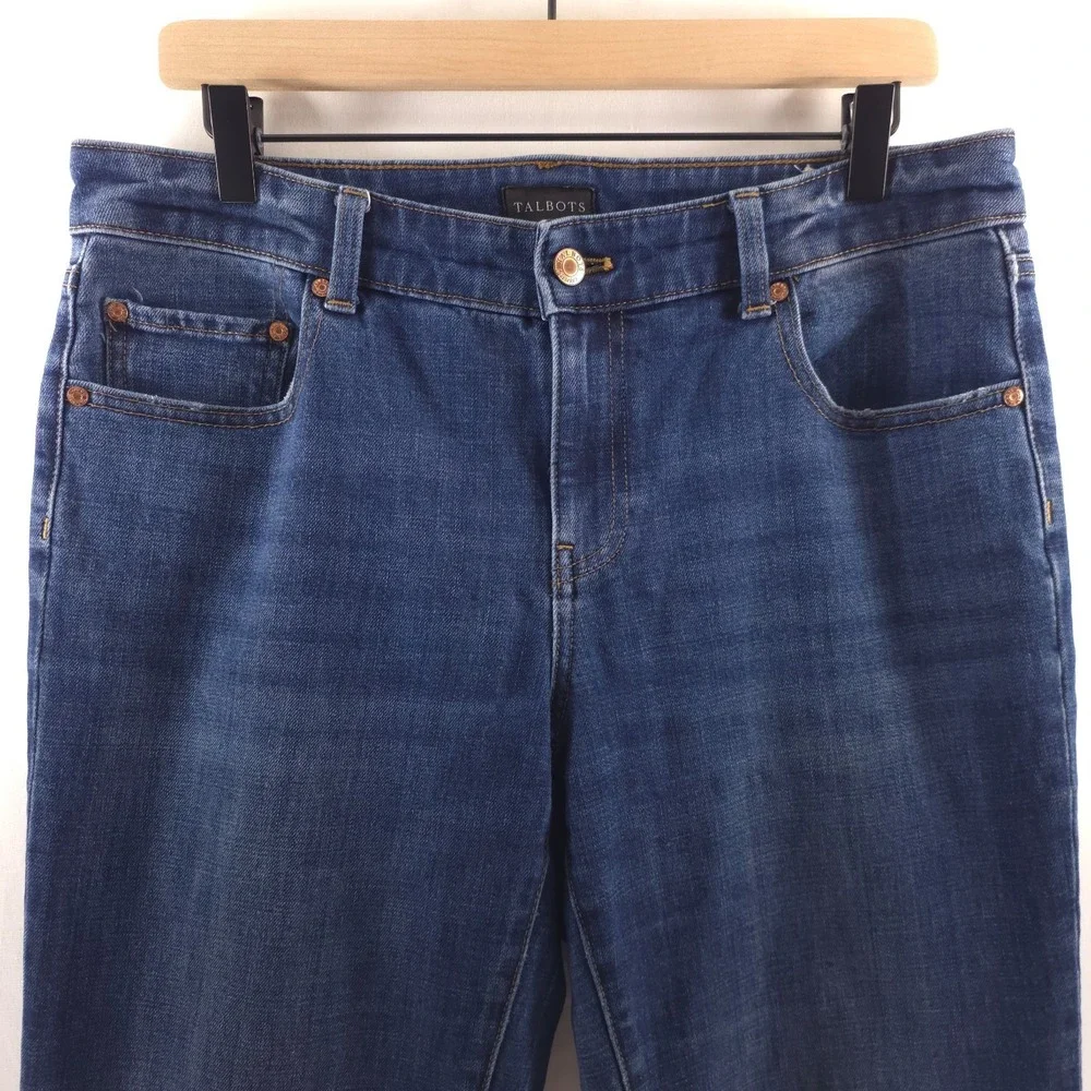 Talbots Womens Jeans Everyday Relaxed 8P Blue Annika Wash Stretch‎ Petite